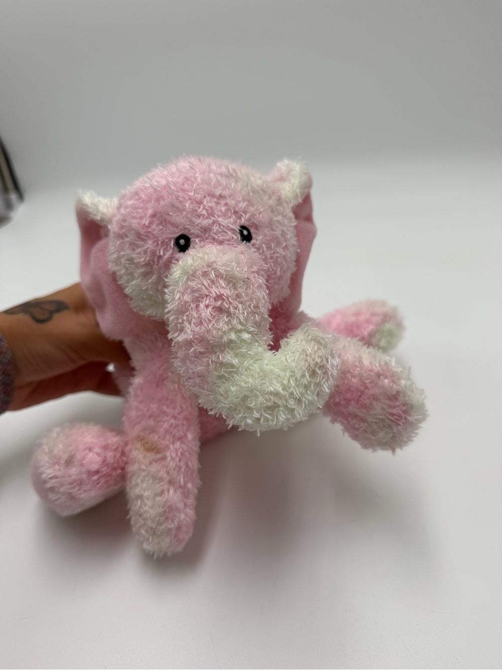 Gund Pink and Cream Floppy Elephant Plush